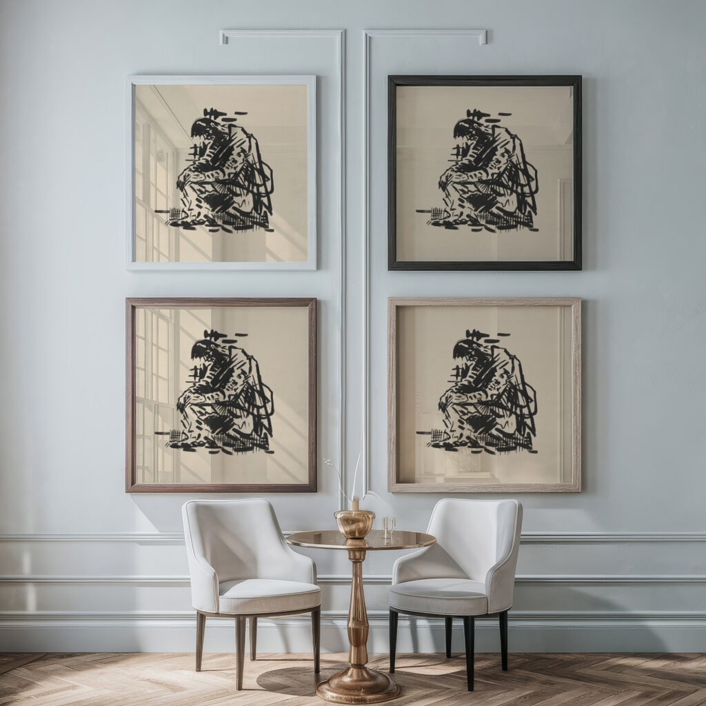 Seated Man Tired 1943–1944 Arnold Peter Weisz Kubincan framed posters mockup