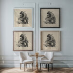 Seated Man Tired 1943–1944 Arnold Peter Weisz Kubincan framed posters mockup