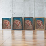 Seated Model 1936–1937 Mikulas Galanda framed posters mockup