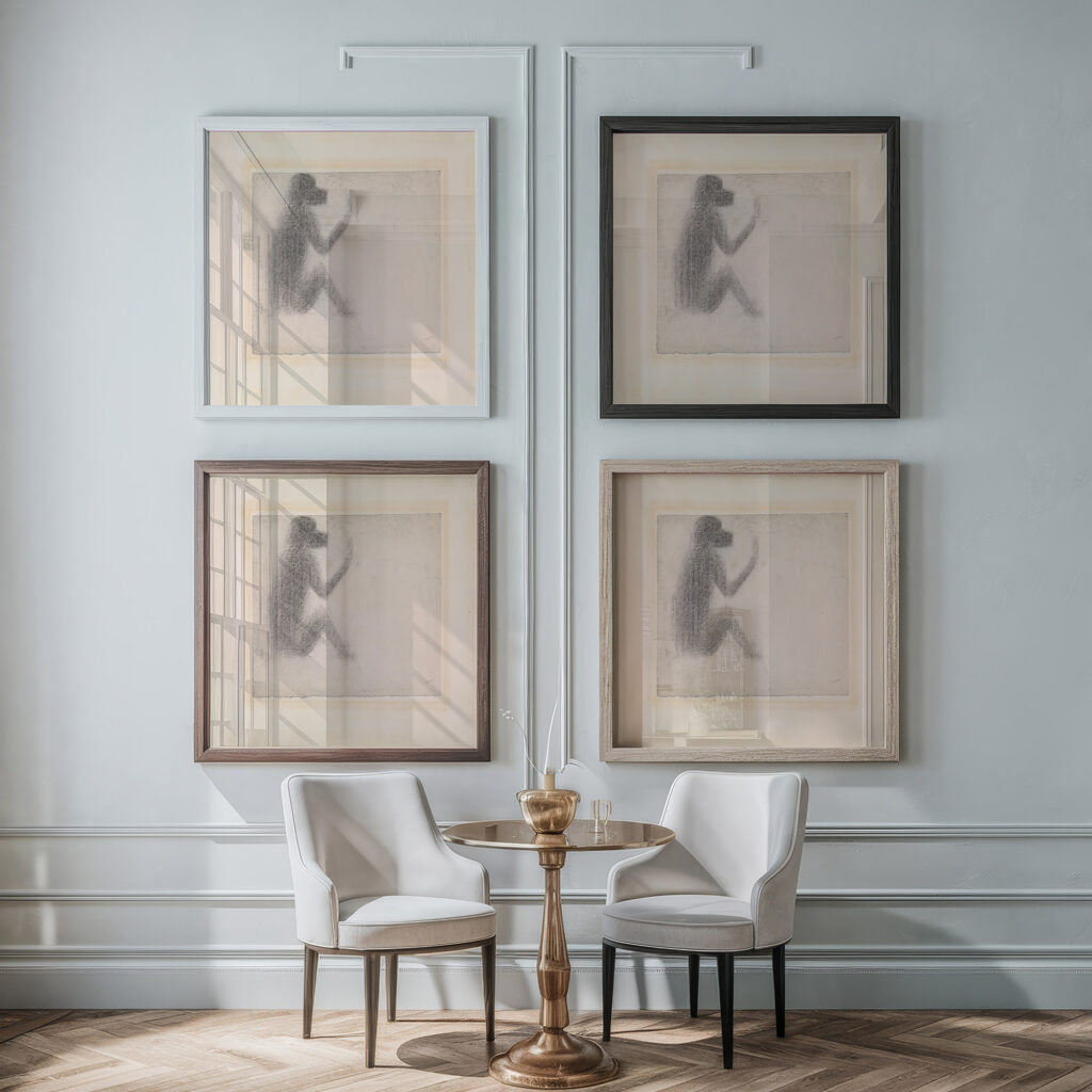 Seated Monkey 1884 Georges Seurat framed posters mockup