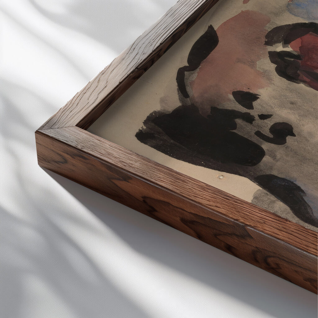 Seated Woman Rik Wouters close up dark wood mockup