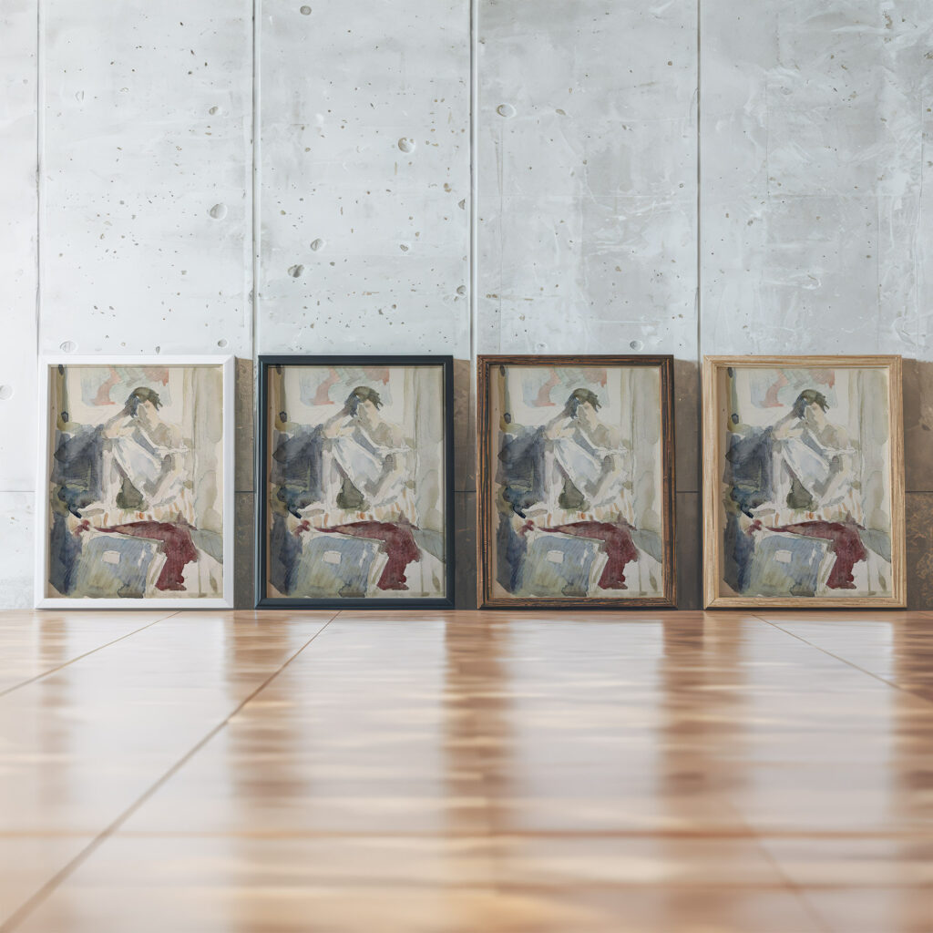 Seated Woman in an Interior c. 1916 Reijer Stolk framed posters mockup