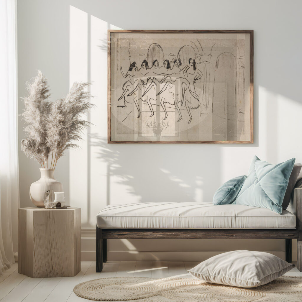 Sechs Tanzerinnen vor Bogendekoration Englisches Ensemble 1910 Ernst Ludwig Kirchner 5 mockup