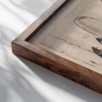 Sechs Tanzerinnen vor Bogendekoration Englisches Ensemble 1910 Ernst Ludwig Kirchner close up dark wood mockup