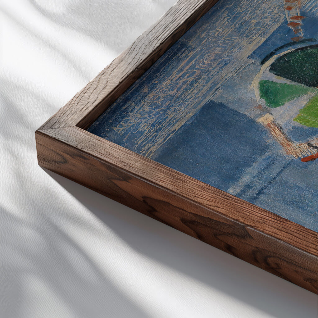 See mit Kiefernast Ostsee 1938 Oskar Moll close up dark wood mockup
