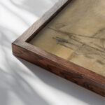 Segelboote vor Knokke 1913 Adolf Holzel close up dark wood mockup