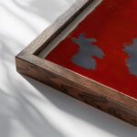 Sein Schatten 1934 Paul Klee close up dark wood mockup