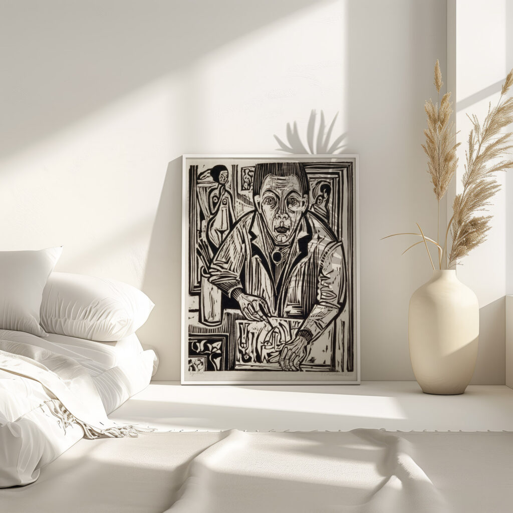 Selbstbildnis holzschneidend 1921 Ernst Ludwig Kirchner 4 mockup