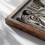 Selbstbildnis holzschneidend 1921 Ernst Ludwig Kirchner close up dark wood mockup