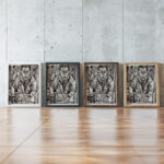 Selbstbildnis holzschneidend 1921 Ernst Ludwig Kirchner framed posters mockup