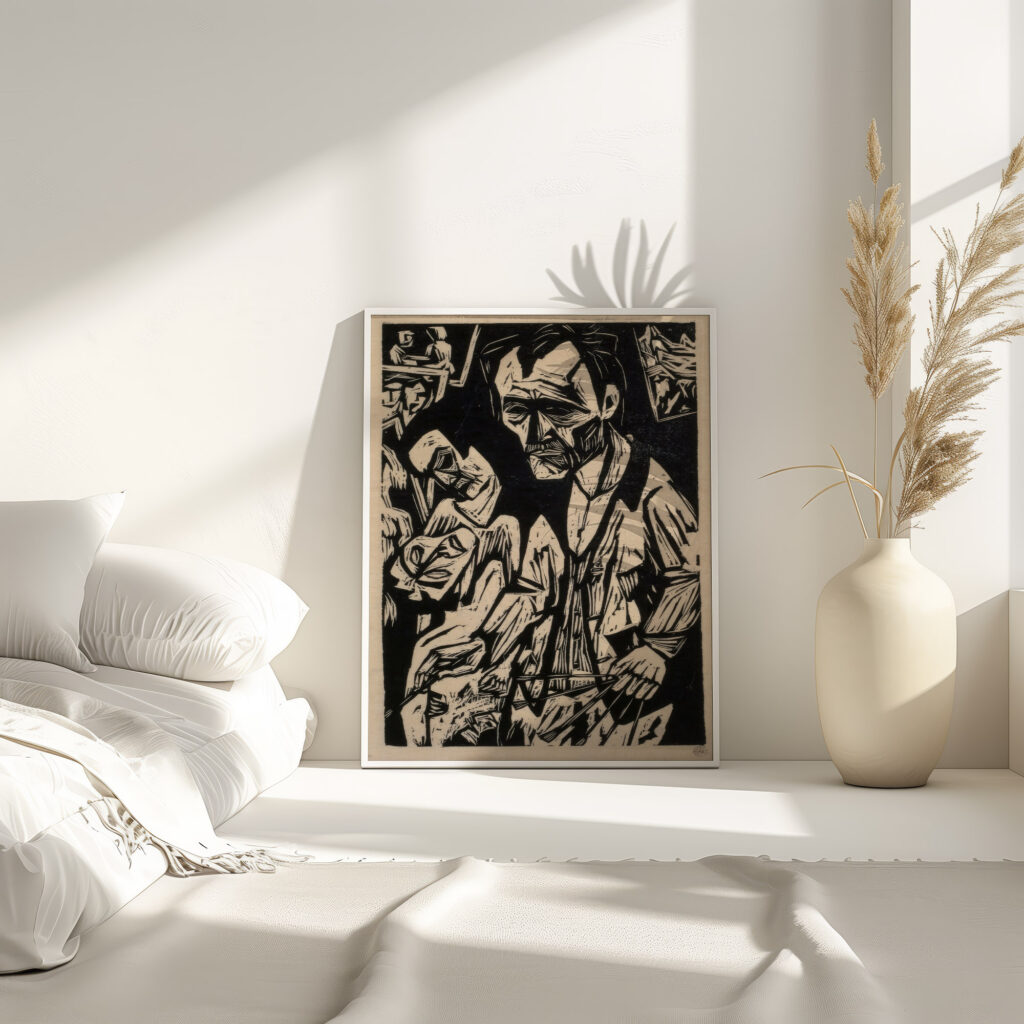 Selbstbildnis mit Pinseln 1925 Hermann Scherer 4 mockup