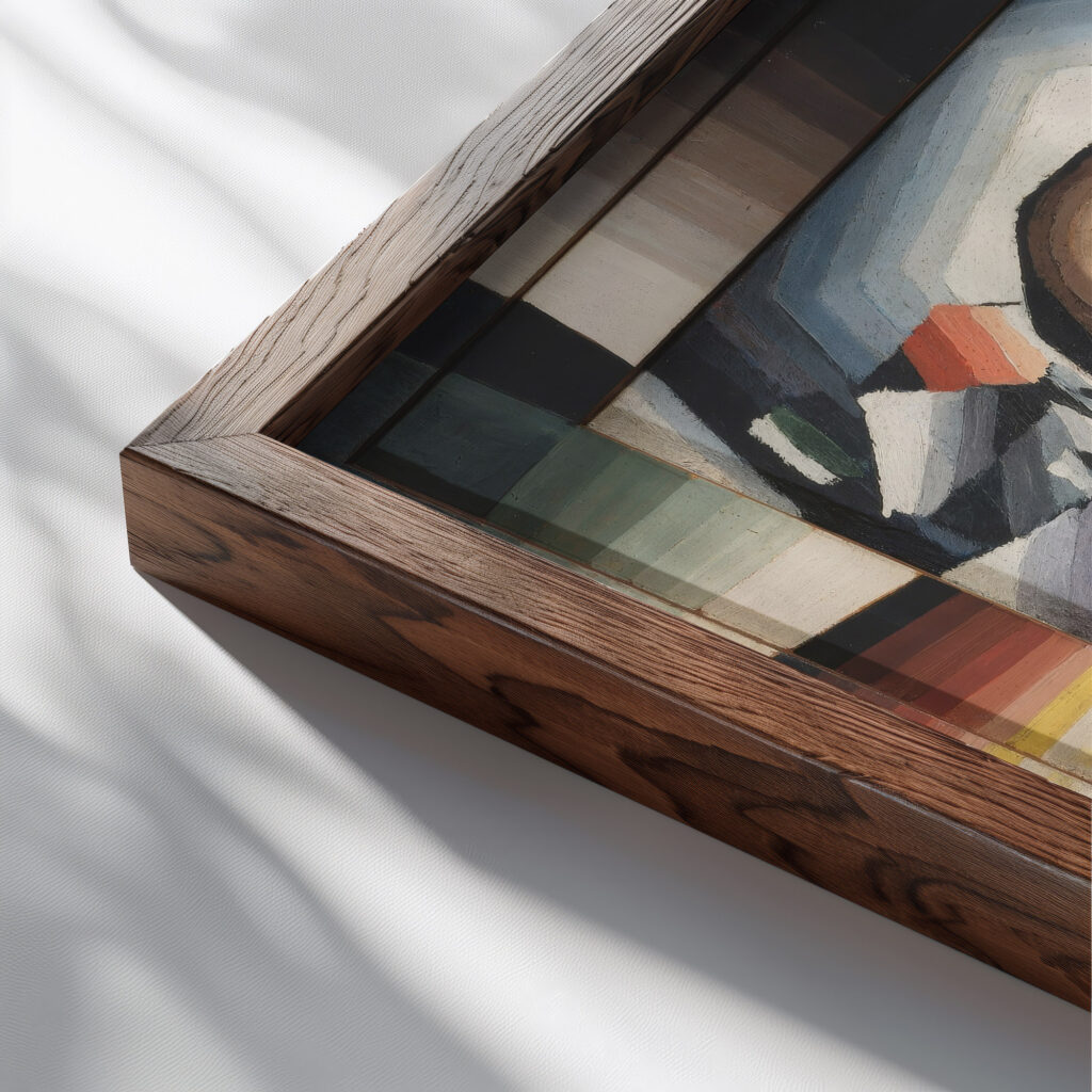 Selbstportrat 1921 Arthur Segal close up dark wood mockup