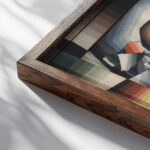 Selbstportrat 1921 Arthur Segal close up dark wood mockup