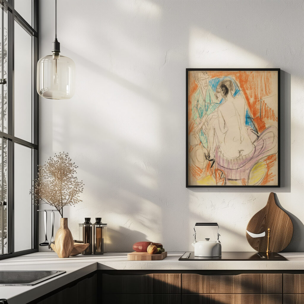 Selbstportrat mit Gerda Mann und Sitzende im Atelier 1915 Ernst Ludwig Kirchner 6 mockup