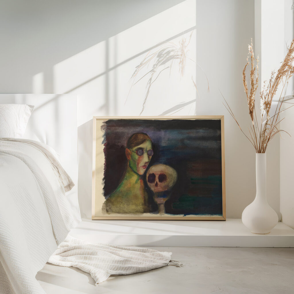 Selbstportrat mit dem Tod around 1932 Karl Wiener 4 mockup