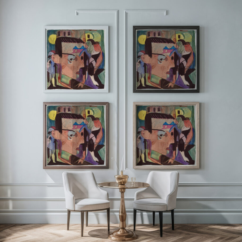 Self Portrait 1928 Ernst Ludwig Kirchner framed posters mockup