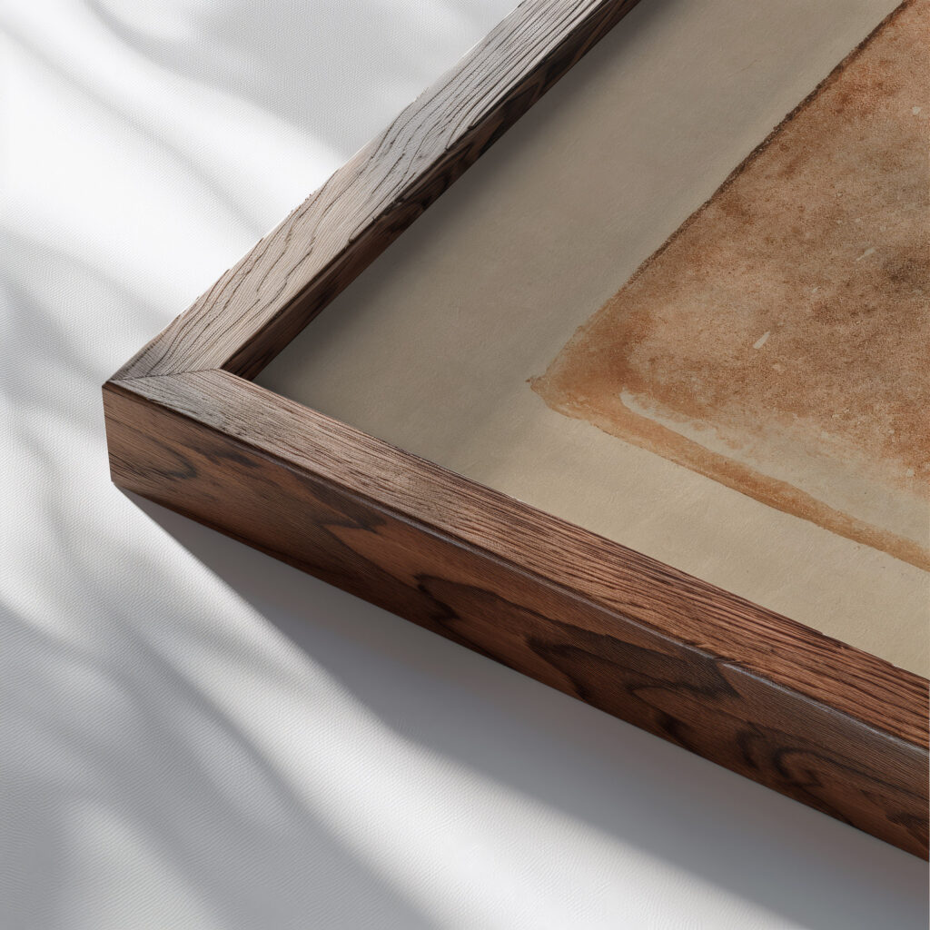 Self Portrait Surrounded by Heads 1900 1910 James Ensor close up dark wood mockup