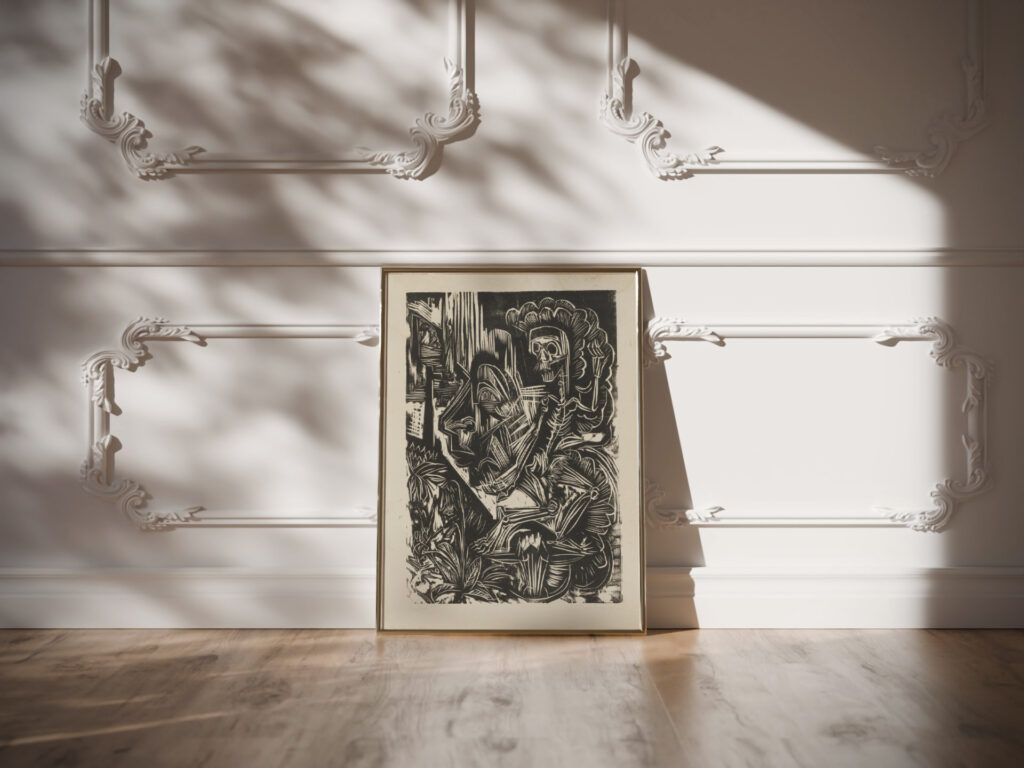Self Portrait with Dancing Death 1917 – 1918 Ernst Ludwig Kirchner video mockup