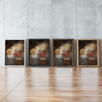 Self portrait with a palette 1930 Tadeusz Makowski framed posters mockup