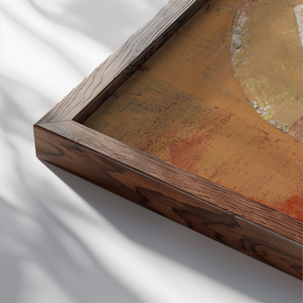 Senecio Soon to be Aged 1922 Paul Klee close up dark wood mockup