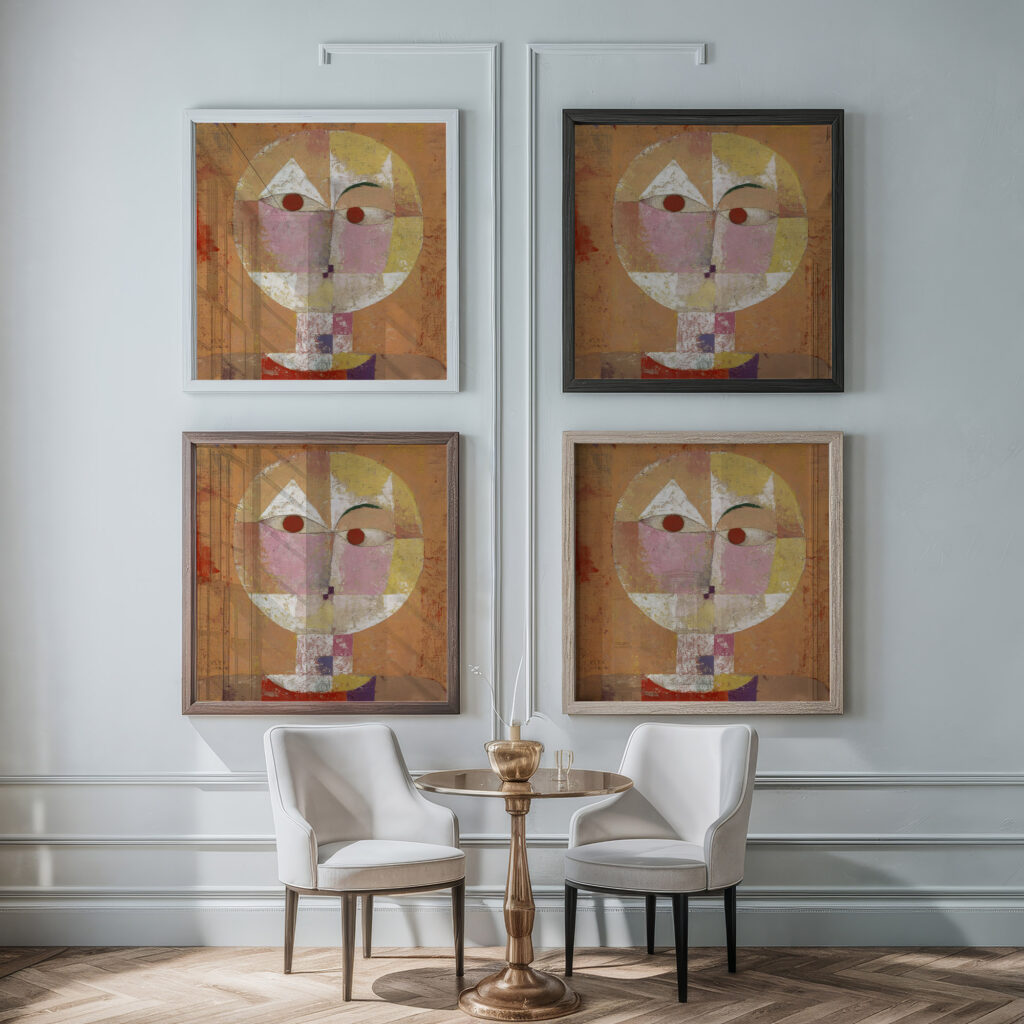 Senecio Soon to be Aged 1922 Paul Klee framed posters mockup