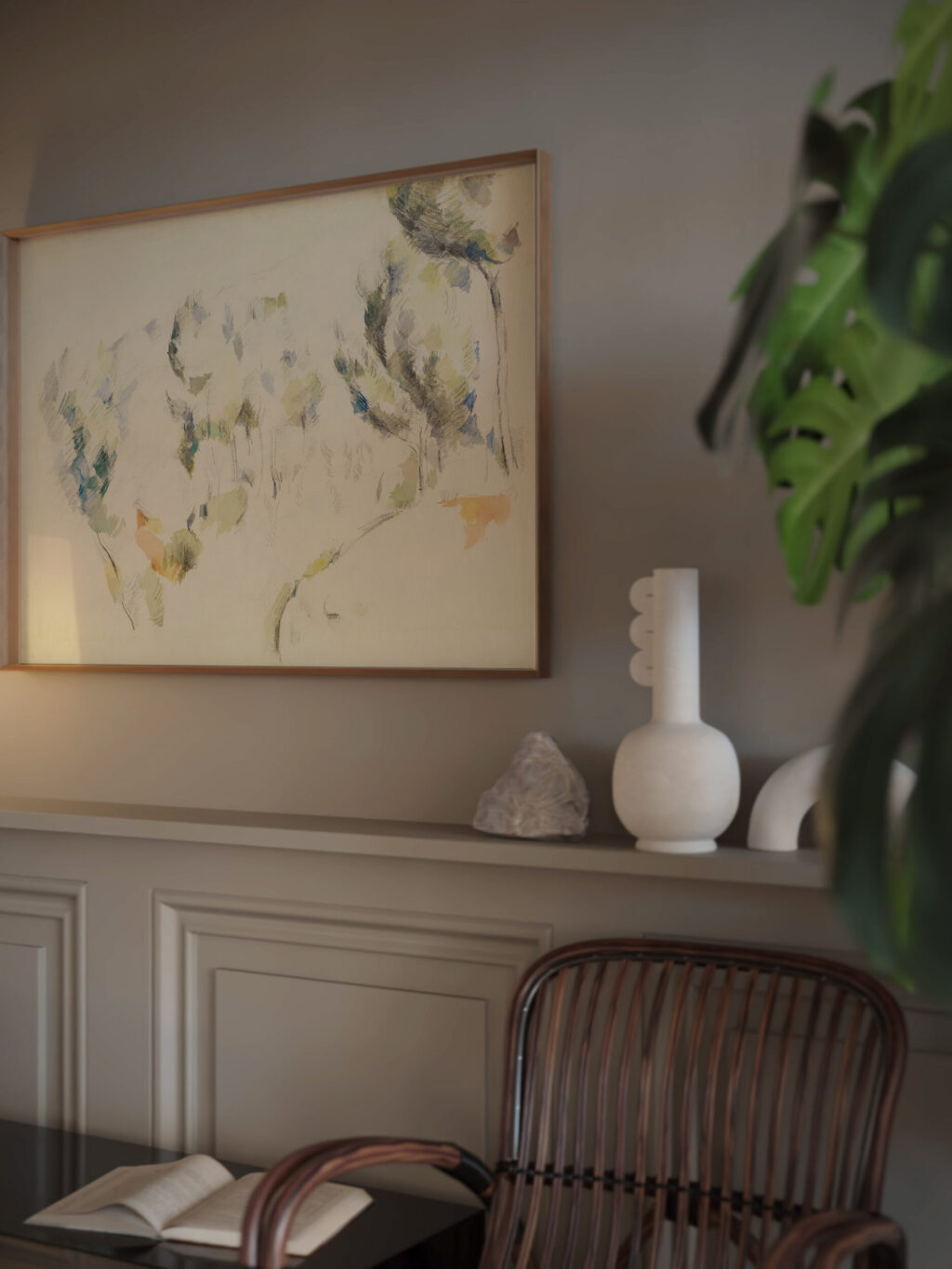 Senke mit Baumen 1890 1892 Paul Cezanne video mockup