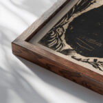 Sennkopf Martin Schmied 1917 Ernst Ludwig Kirchner close up dark wood mockup