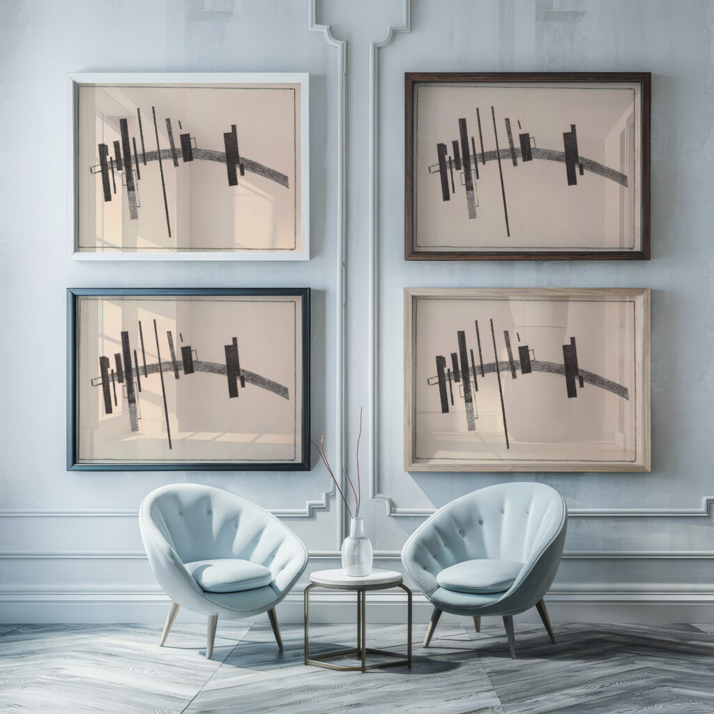 Sensation of the Motion and the Obstacle 1916 Kazimir Malevich framed posters mockup