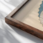 Setting sun lantern design ca 1880 Unknown close up dark wood mockup