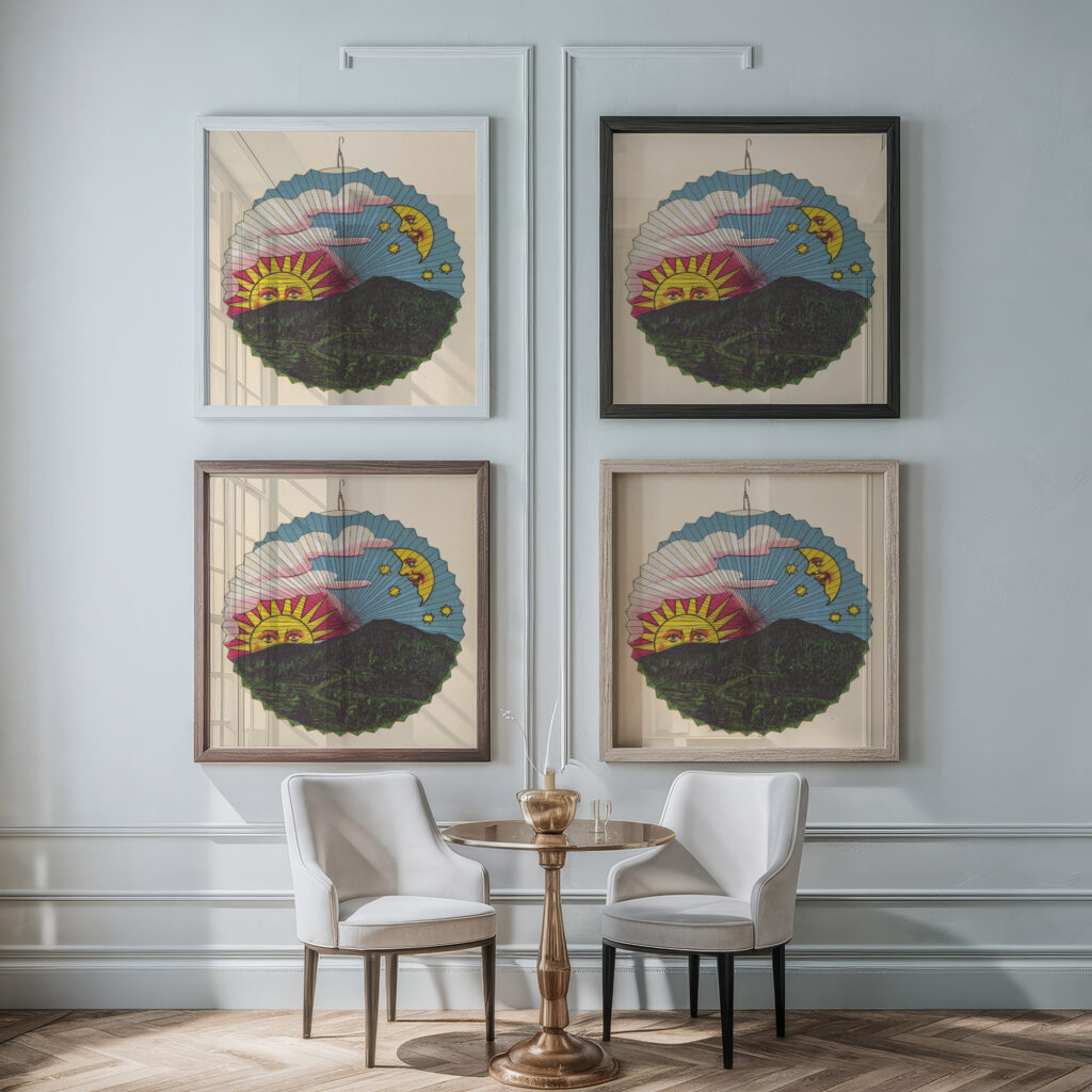 Setting sun lantern design ca 1880 Unknown framed posters mockup