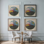 Setting sun lantern design ca 1880 Unknown framed posters mockup