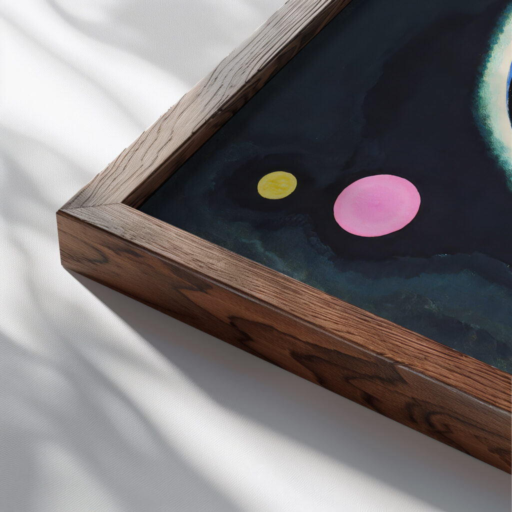 Several Circles 1926 Wassily Kandinsky close up dark wood mockup