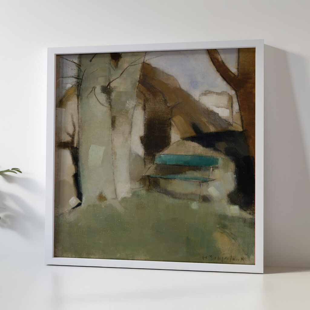 Shadow on the Wall II Green Bench 1928 Helene Schjerfbeck 5 mockup