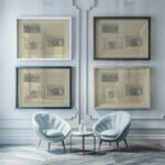 Sheet of Studies 1910 Umberto Boccioni framed posters mockup