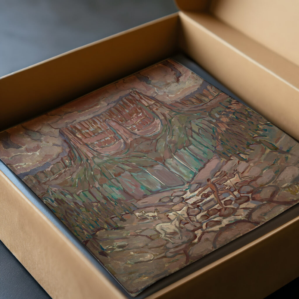 Shepherd and Flock Crossing a River in the Mountains 1914 Carl Burckhardt video mockup