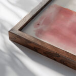 Ships in the South Harbor sketch Akseli Gallen Kallela close up dark wood mockup