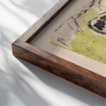 Sich sonnende Badende 1909 Ernst Ludwig Kirchner close up dark wood mockup