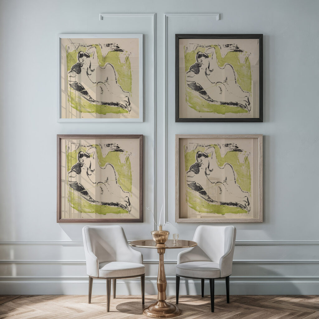 Sich sonnende Badende 1909 Ernst Ludwig Kirchner framed posters mockup