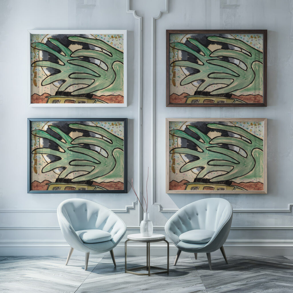 Silver Ball Barge and Trees 1930 Arthur Dove framed posters mockup