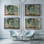 Silver Ball Barge and Trees 1930 Arthur Dove framed posters mockup