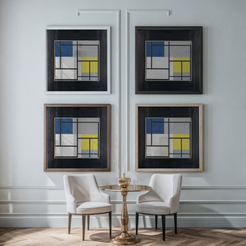 Simultaneous Composition 1929 Theo van Doesburg framed posters mockup