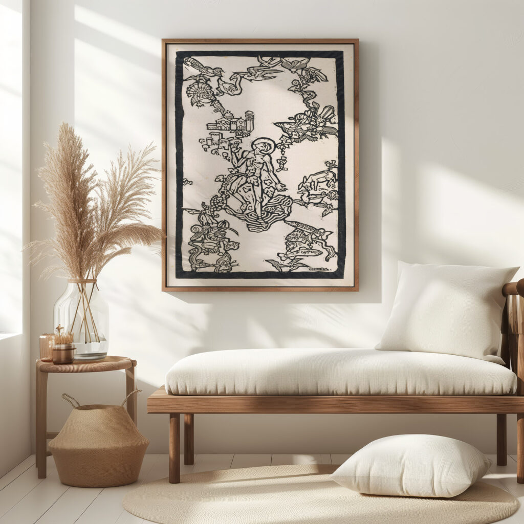 Sint Franciscus van Assisi staand in het water omringd door dieren 1926 Reijer Stolk 5 mockup