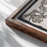 Sint Franciscus van Assisi staand in het water omringd door dieren 1926 Reijer Stolk close up dark wood mockup