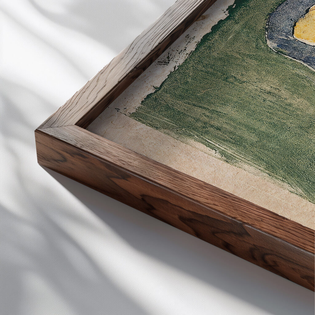 Sittende akt 1915 Edvard Munch close up dark wood mockup