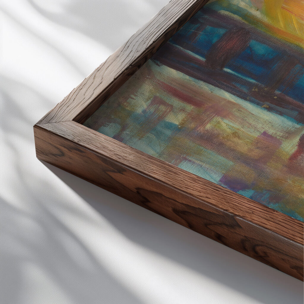 Sittende ung kvinne 1916 Edvard Munch close up dark wood mockup