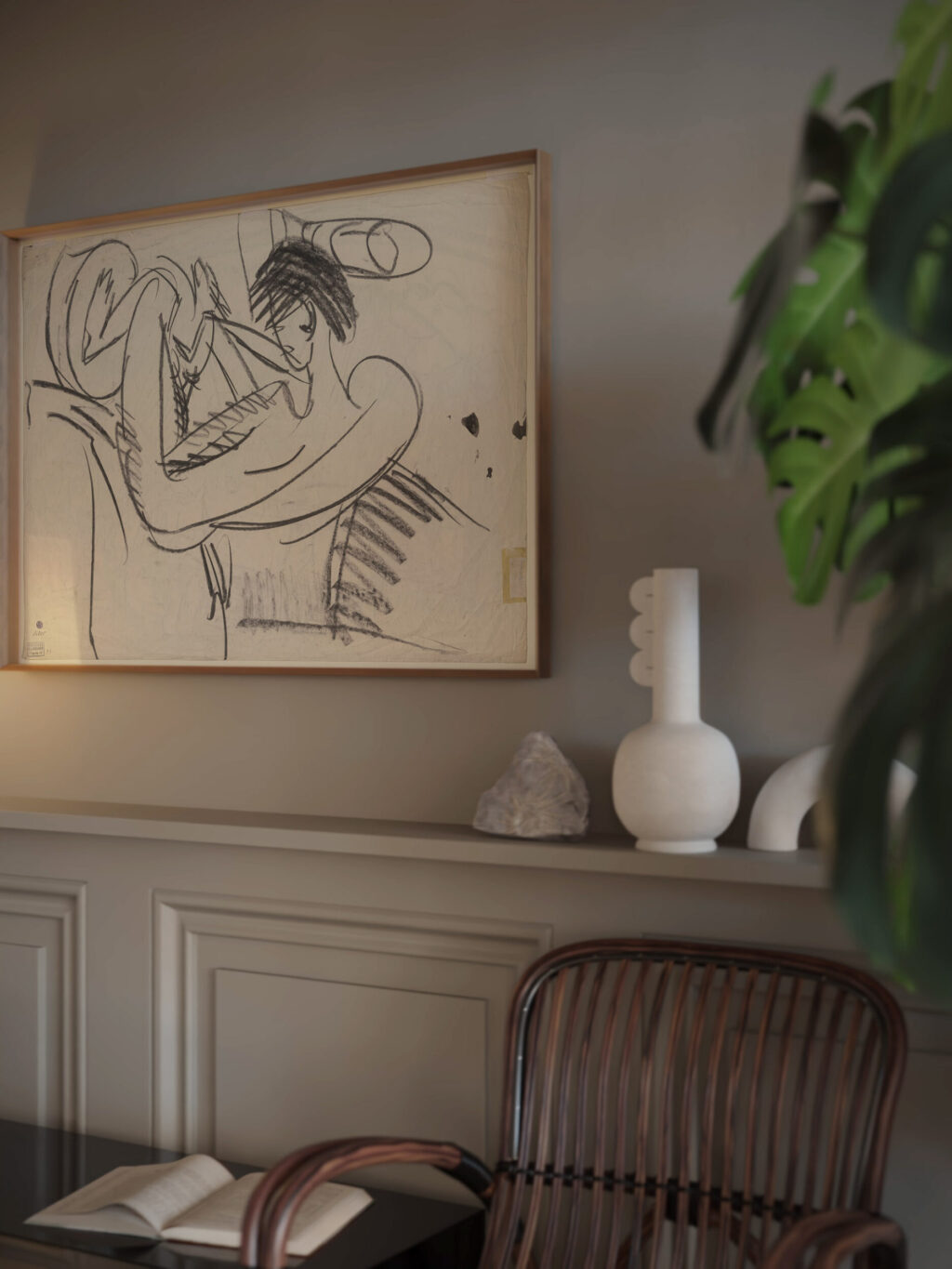 Sitting female nude 1913 Ernst Ludwig Kirchner video mockup