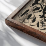 Sitting man 1930 1945 Arnold Peter Weisz Kubincan close up dark wood mockup