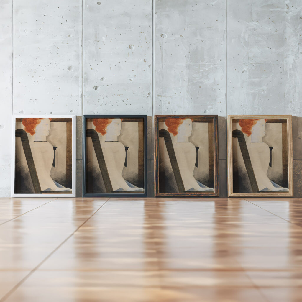 Sitzende 1929 Oskar Schlemmer framed posters mockup