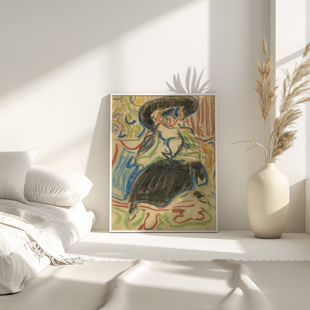 Sitzendes Madchen Mit Hut Seated Girl With A Hat 1904 Ernst Ludwig Kirchner 4 mockup