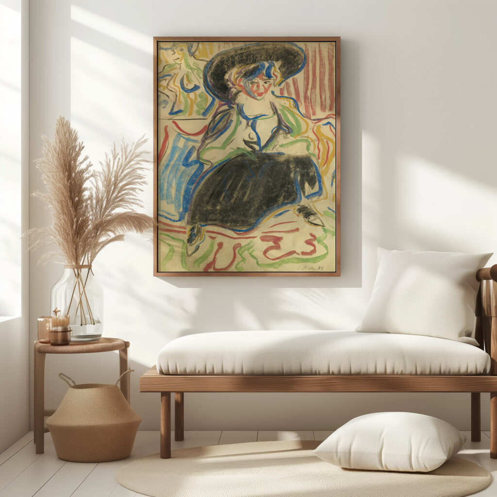 Sitzendes Madchen Mit Hut Seated Girl With A Hat 1904 Ernst Ludwig Kirchner 5 mockup